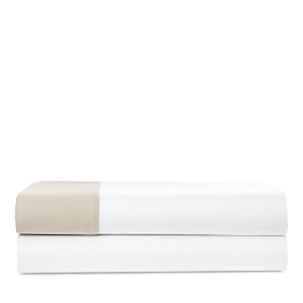 Ralph Lauren Dover Street Pique Border Sateen Ashmont Gray King Flat Sheet